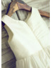 Ivory Taffeta Flower Girl Dress With Flower Sash